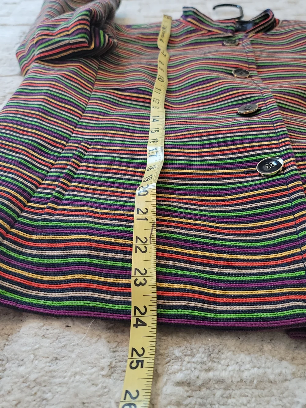NWT TALBOTS Rainbow Stripe Blazer Mandarin Collar Women's Multicolor Size 16P